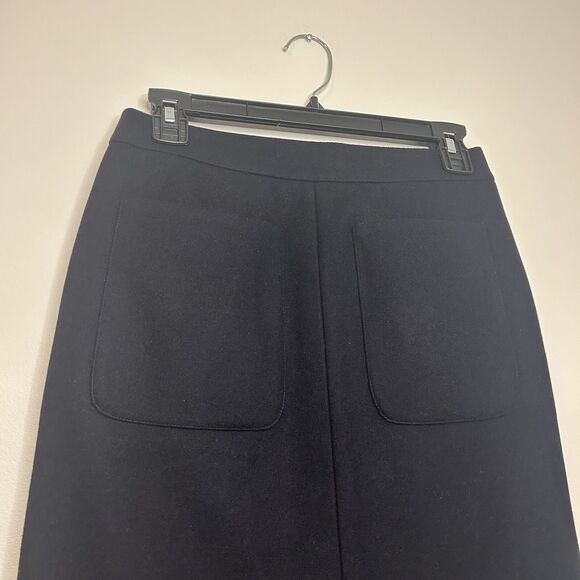 Reiss Phoenix Wool Blend Skirt Pencil Navy Pockets - US Size 4 - Picture 2 of 12